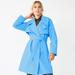 Nine West Jackets & Coats | Nwt Nine West Long Belted Trench Raincoat - Bluette | Color: Blue | Size: S