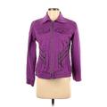 DG^2 by Diane Gilman Denim Jacket: Purple Jackets & Outerwear - Women's Size Small