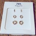 Zara Jewelry | Nwt- Zara 3 Pairs Of Earrings Set | Color: Gold | Size: Os