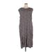 Ann Taylor LOFT Casual Dress - Midi: Gray Print Dresses - Women's Size 22 Plus