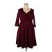 Grace Karin Casual Dress - Wrap: Burgundy Solid Dresses - Women's Size 2X