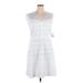 Nine West Casual Dress - A-Line V-Neck Sleeveless: White Dresses - New - Women's Size 14