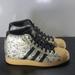 Adidas Shoes | Adidas Superstar Up Mid Sz 6.5 Womens 007542 Gold Black Splatter Casual Sneakers | Color: Black/Gold | Size: 6.5