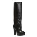 Gucci Shoes | Gucci Leather Knee High Platform Boots | Color: Black/White | Size: 8