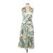 Ann Taylor LOFT Casual Dress: Green Tropical Dresses - Women's Size 10