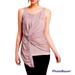 Anthropologie Tops | Anthropologie Deletta Draped Asymmetric Layered Blouse Pink Size Small | Color: Brown/Pink | Size: Xs