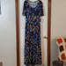 Lularoe Dresses | Nwt Lularoe Floral Ana Maxi Dress - Large | Color: Black/Purple | Size: L