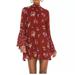 Free People Dresses | Free People Boho Flowy Tunicfloral Print Open Tie Back Tunic/Mini Dress | Color: Red | Size: S