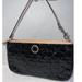 Coach Bags | Coach Womens Black Wristlet Medium Purse Bag Patent 9”1/2 X 5”1/2 | Color: Black/Cream | Size: Os