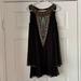 Free People Dresses | Free People Rare Beaded Embellished Black Gauze Cold Shoulder Cocktail Dress | Color: Black/Gold | Size: S