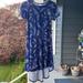 Lularoe Dresses | Lularoe Midi Hi-Low Feather Dress, Size Xxs. | Color: Blue/Green | Size: Xxs