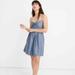 Madewell Dresses | Madewell Dress Sz0 Spaghetti Straps Zip Back Pleated Stretch Panels Bow | Color: Blue | Size: 0