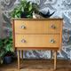 Vintage Retro Chest of Drawers | Mid Century Light Oak Drawers | Dresser | Bedside Cabinet
