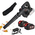 Blowers 2- in-1 Cordless Leaf Blower Vacuum with 21V 3.0Ah Lithium Battery & Charger, Lightweight Battery Powered Leaf Blower W/Variable-Speed, Handheld Electric Blower for Lawn Care Snow/Dust Blowing