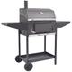 vidaXL BBQ Charcoal Smoker with Thermometer and Bottom Shelf - Portable Grilling and Smoking Outdoor Cooking Equipment with Adjustable Charcoal Tray and Side Tables