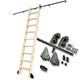 Sliding Door Ladder Hardware Kit Rolling Library Ladder Hardware Kit(without ladder), With Rollers Mobile Ladder Track/Rail (3.3ft/100cm Track Kit)