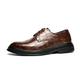 CCAFRET Men Shoes Men's Fish Leather Shoes Patent Leather Oxford Shoes Men's Luxury Dress Shoes Wedding Shoes Leather Brogues (Color : Brown, Size : 6.5 UK)