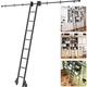 3.3ft20ft Rolling Ladder Hardware Round Track/Rail, With Floor Roller Wheels Library Sliding Ladder Hardware Kit Home Office Mobile Ladder Track(No Ladder),Rustic Black ()