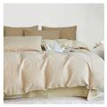 Cotton Duvet Cover Set - Luxurious Soft Solid Colour Duvet Cover, Triple Yarn Premium Feel Bedding Set 4 PCS (Color : Cream, Size : 200x230cm-4pcs)