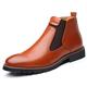CCAFRET Men shoes Mens Leather Boots Design Casual Men'S Ankle Boots Pointed Toe Style Men Boot Shoes Autumn Men Shoes (Color : Schwarz, Size : 7)