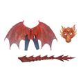 AOOOWER Halloween Dragon Costume Dragon Dressing Up Outfit For Kid Boy Girl Dragon Wing Tail Set Halloween Cosplay Costume Kids Dragon Costume For Boys Girls
