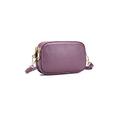 CCAFRET Ladies purse Cowhide Leather Cross-body Bags Large Capacity Three Zipper Lining Clutch Bags Genuine Leather Female Messenger Bag (Color : Purple)