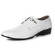 CCAFRET Men Shoes Men's Dress Shoes Lace Up Pointed Toe Flats Office Work Shoes Comfortable Men's Dress Shoes (Color : White, Size : 6.5 UK)