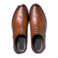 CCAFRET Men Shoes Handcrafted Mens Wingtip Oxford Shoes Genuine Calfskin Leather Brogue Dress Shoes Classic Business Formal Shoes Man (Color : Brown, Size : 7.5 UK)