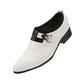 CCAFRET Men Shoes Classic Soft Sole Men's Wedding Shoes Casual Business Men's Shoes Spring and Autumn Slip-on Solid Color Men's Dress Shoes Loafers (Color : White, Size : 9.5 UK)