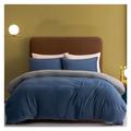 Winter Thickened Milk Velvet Duvet Cover 4 Piece Set, Coral Flannel Padded Duvet Cover Set with Invisible Zipper and 10 Quilt Corner Ties (Color : Jazz Blue, Size : 220 * 240cm)