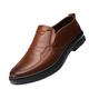 CCAFRET Men Shoes Leather Man Loafers Casual Shoes for Men Slip on Driving Shoes Male Mens Slip on Shoes Mens Shoes (Color : Auburn, Size : 9.5 UK)