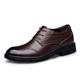 CCAFRET Men Shoes Plus Size Natural Genuine Leather Oxford Shoes for Men Dress Shoes Business Formal Shoes Men Flats Winter Men Shoes (Color : Brown, Size : 7.5 UK)