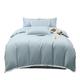 Double Bed Sheets And Duvet Cover Plain Black Edge Brushed Four-piece Quilt Cover Sheet Sheet Fitted Sheet Washed Cotton Bedding Simple Fiber Set Bed Sheet Set (Color : Blue, Size : 1.8mA)