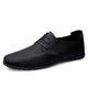 CCAFRET Men Shoes Leather Men Shoes Lace-up Formal Men Shoes Breathable Male Driving Shoes Black (Color : Schwarz, Size : 9.5 UK)