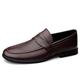 CCAFRET Men Shoes Mens Casual Genuine Leather Shoes Spring Summer Comfortable Flat Walking Loafers Men Black Brown Retro Mens Slip on Boat Shoes (Color : Brown, Size : 6.5 UK)