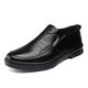 CCAFRET Men Shoes Leather Man Loafers Casual Shoes for Men Slip on Driving Shoes Male Mens Slip on Shoes Mens Shoes (Color : Schwarz, Size : 9.5 UK)