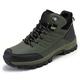 CCAFRET Mens gym shoes Winter snow boots warm woolen men's boots outdoor anti-skid hiking shoes waterproof men's ankle boots walking boots. (Color : Army Green, Size : 12.5)