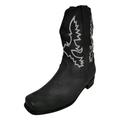 Women's Ankle Boots with Heel - Cowboy Boots Women's Embroidered Western Boots Vintage Western Boots Jeans Cowboy Boots Half Boots Slip On Cowgirl Short Boots Half Height Women's Boots, black, 10 UK