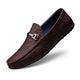 CCAFRET Men Shoes Luxury Genuine Leather Casual Loafers Men Slip on Boat Shoes for Men Moccasins Brown Black Man Driving Sneakers (Color : Brown, Size : 6.5 UK)