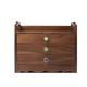 YIHANSS Jewelry Organizer Wooden Jewelry Box for Women, Organizer Box of Solild Wood with 3 Drawers for Jewelries, Watches, Necklace, Ring, Storage Box, Black walnut Jewelry Holder Organizer