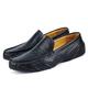 CCAFRET Men Shoes Men Leather Loafers Newest Style Men Casual Shoes Breathable Moccasin Slip On Shoes for Man Boat Shoes (Color : Schwarz, Size : 7)