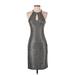 One Clothing Cocktail Dress - Bodycon: Silver Marled Dresses - Women's Size Small