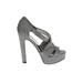 Paris Hilton Heels: Silver Marled Shoes - Women's Size 6 1/2