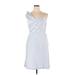 Banana Republic Casual Dress - A-Line One Shoulder Sleeveless: Silver Dresses - New - Women's Size 14