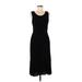 Croft & Barrow Casual Dress - Midi: Black Solid Dresses - Women's Size Medium
