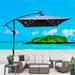 Rectangle 2x3MOutdoor Patio Umbrella Solar Powered LED Lighted Sun Shade Market Waterproof 6 Ribs Umbrella with Crank