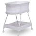 Sweet Dreams Bassinet with Airflow Mesh Bedside Portable Crib with Vibration Lights and Music, Grey Infinity