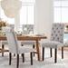 Tufted Parsons Upholstered Dining Side Chairs with Solid Wood Legs and Padded Seat