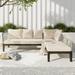 2-Piece Patio Furniture Set, L-Shaped Outdoor Sectional Sofa Set with Chaise, 5-Person Patio Conversation Set for Garden Lawn