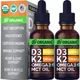 2er Pack organisches Vitamin D3 K2 Tropfen Omega 3 iu Vitamin D Flüssigkeit keine Füllstoffe